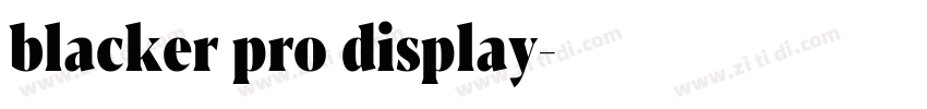blacker pro display字体转换